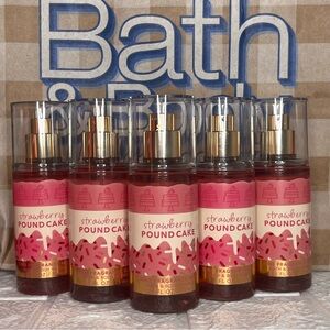 New 5 pack Strawberry Pound Cake bath and body works travel size 2.5oz each